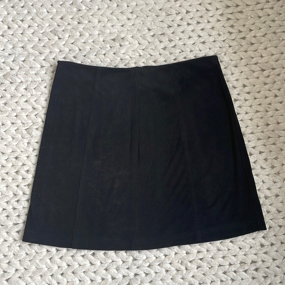 Black suede skirt